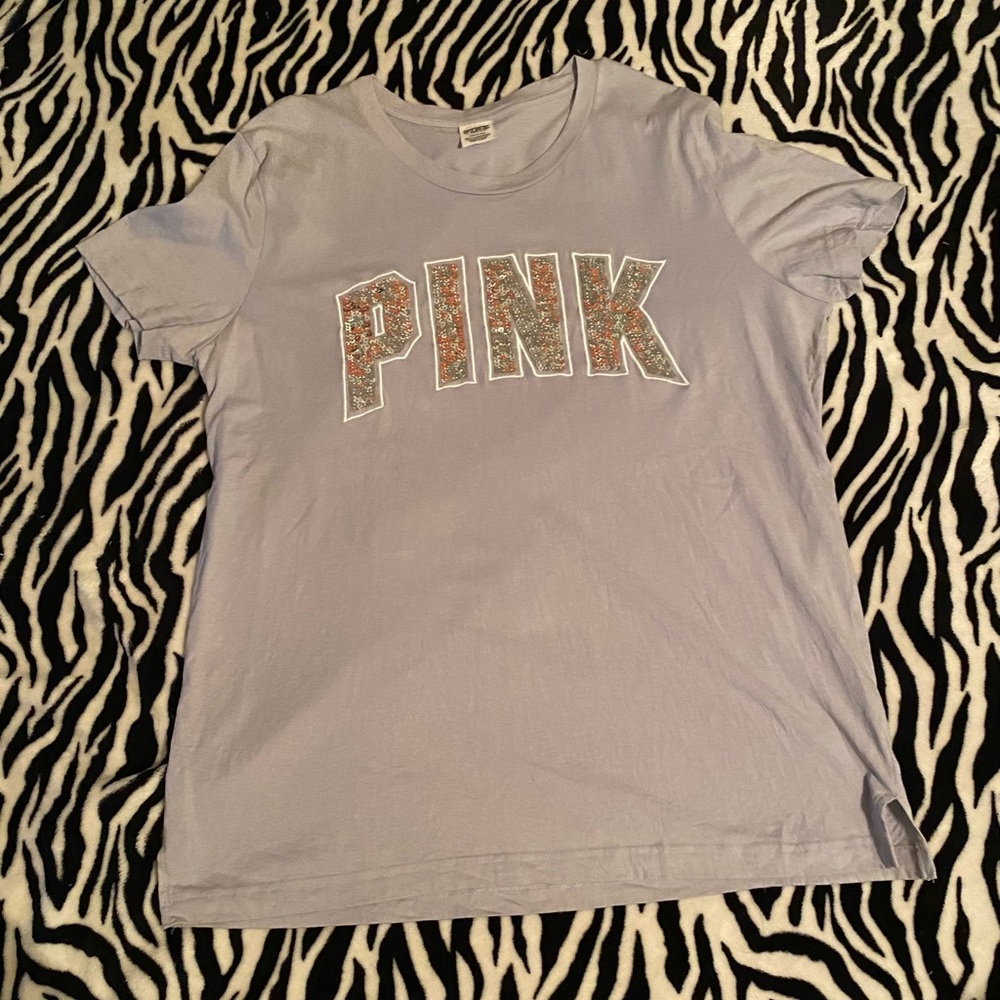 VS Pink bling tee size large